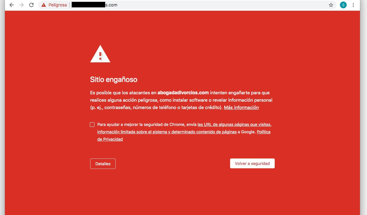 Sitio engañoso