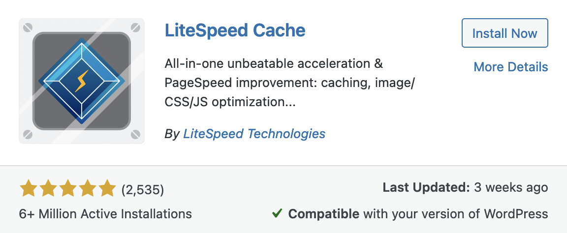 Plugin LiteSpeed Cache