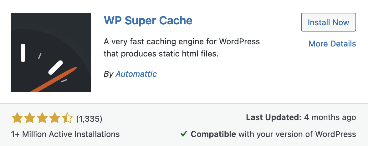 plugin WP Super Caché