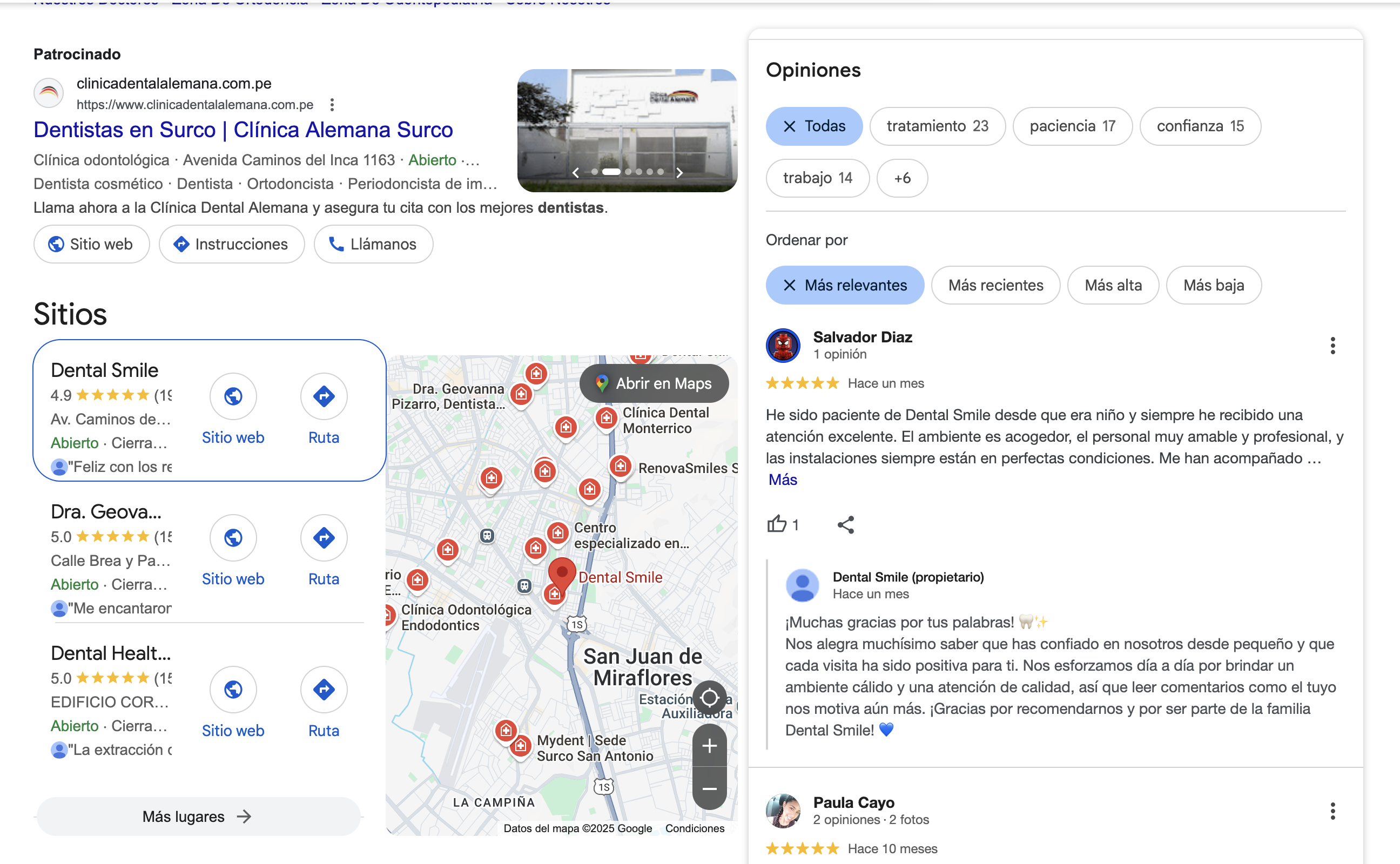 reseñas positivas em Google que generan confianza